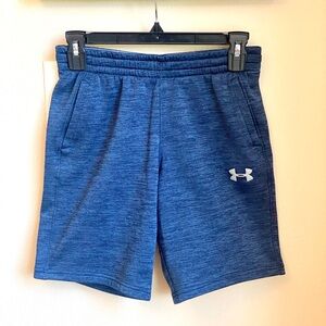 EUC Under Armour L Boys Shorts Coldwear Loose Fleece Blue Variegated Space Dye